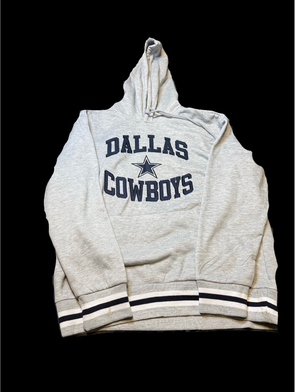 Dallas Cowboys Hoodie Mens XL Gray NFL Ultra Game Embroidered Sweatshirt